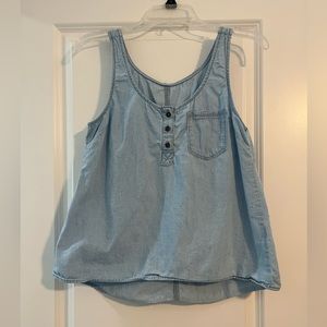 Womens Casual Scoop Neck Denim Tank Top Sleeveless Loose - Size S - Amazon